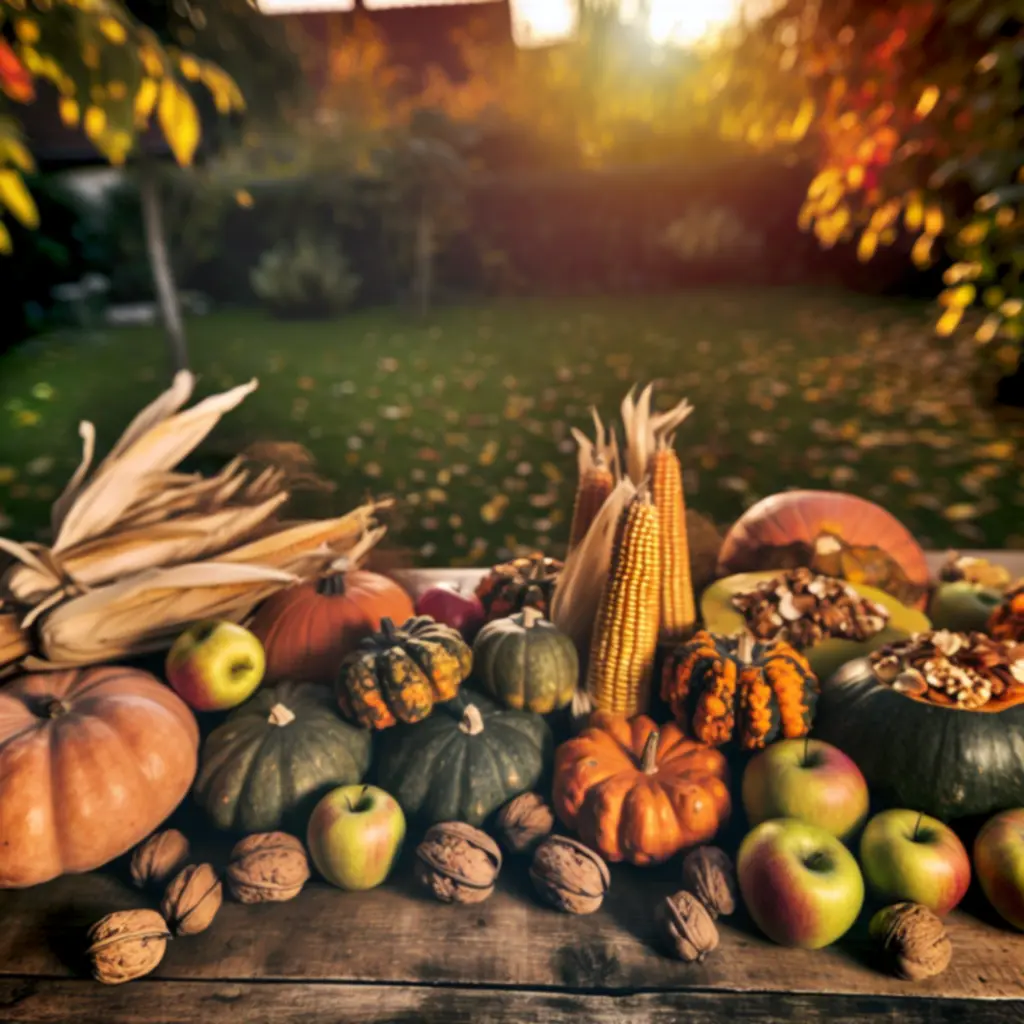 Őszi betakarítási gyűjtemény szezonális zöldségekkel és kertbeli termésekkel