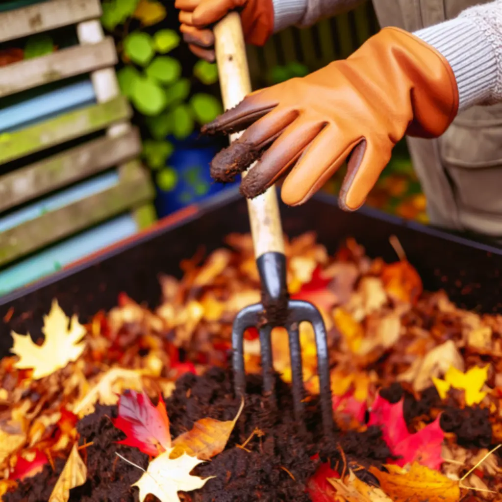 Őszi levelek komposztálása a kert előkészítéséhez