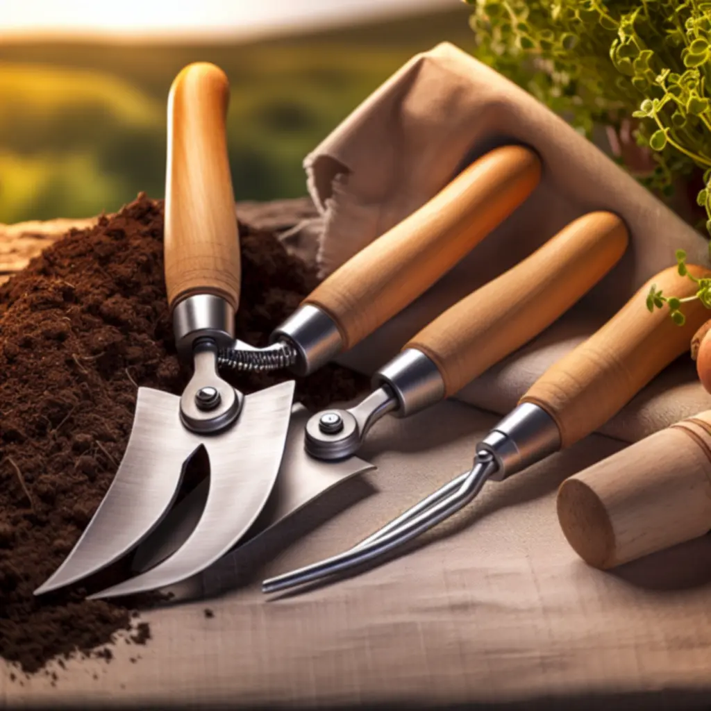 Kézi kerti szerszámok részletes megjelenítése