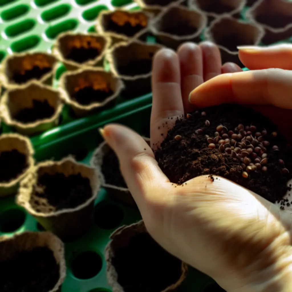 Kezek palántázása tavasszal biológiailag lebomló cserepekben