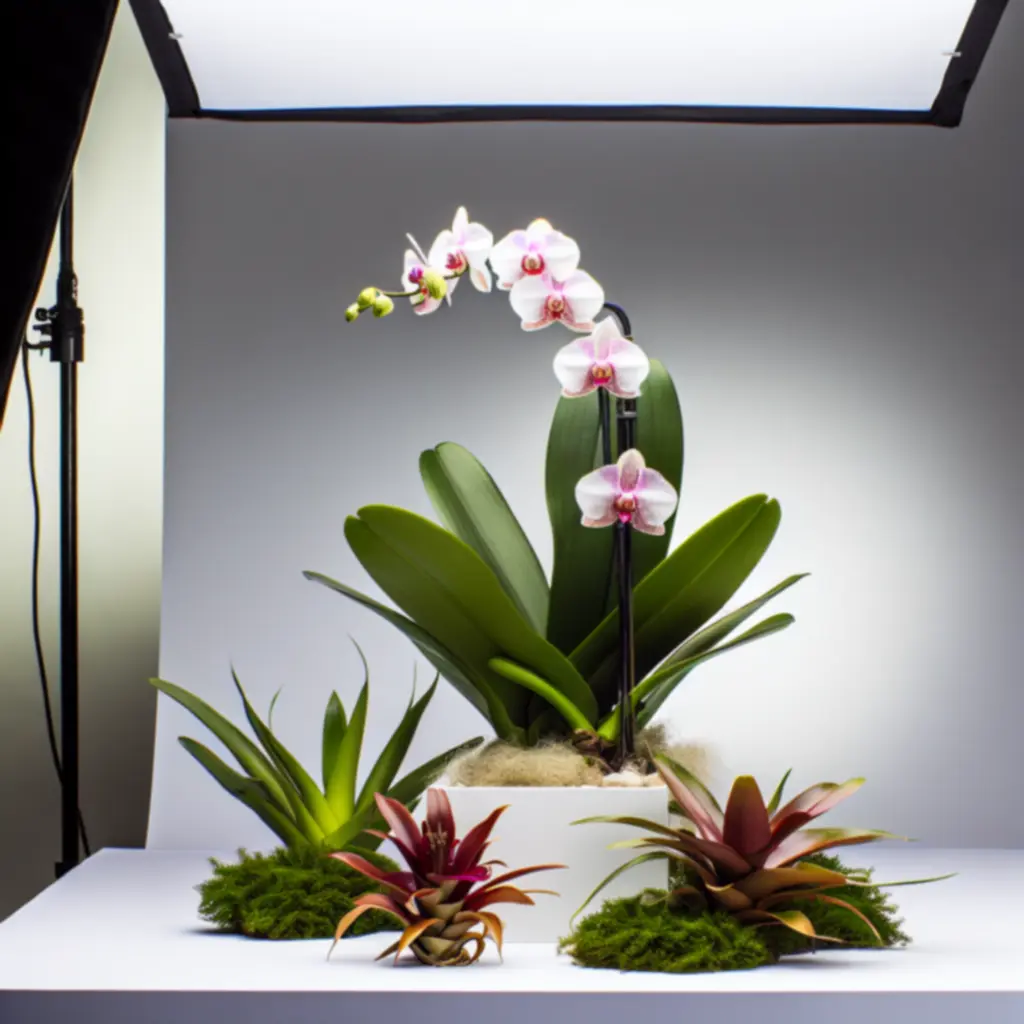 Ritka orchideafajták gyűjteménye exotikus virágzással